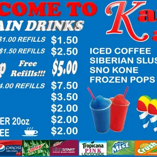 Kate's Kafe Drinks