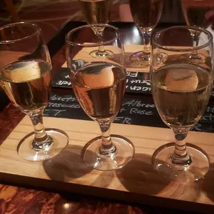 a variety of glasses of wine