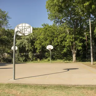 Lighted basketball courts offer an additional year-round activity for all ages.