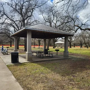 One of many pavilions with BBQ grills on site