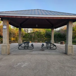 Pavillion by fishing pond