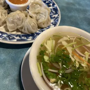 Momos! Yum! And the momo broth is tasty!