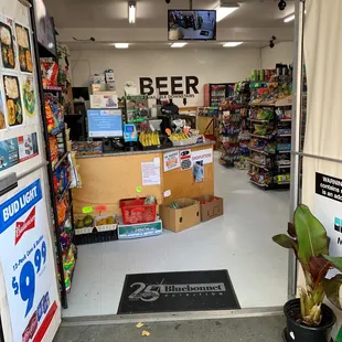 the entrance to the store