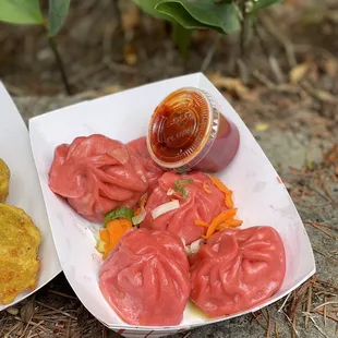 Pork Momo, half order ($6.50 for 5)