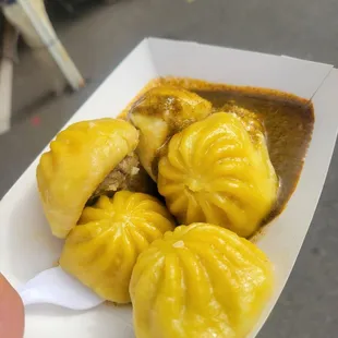 Beef and cheese momo