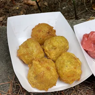 Cheese and potato balls ($6 for 5)