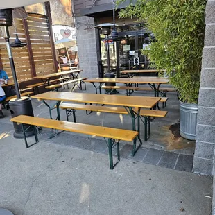 Part of the outdoor beer garden (biergarten)