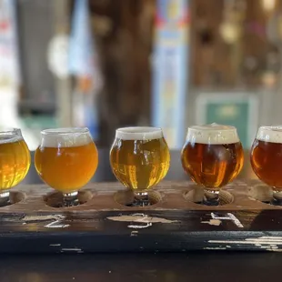 a flight of beers