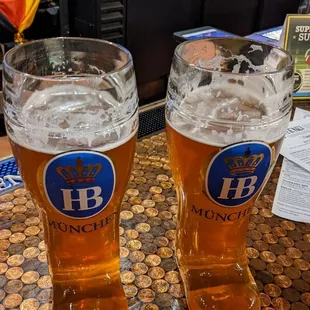 Weltenberger Anno 1050 on draft in 1 liter boots is the way to drink beer.