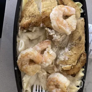 Shrimp and Chicken Alfredo