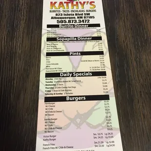 Menu.