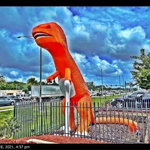 She is located on Beach Blvd.  Right behind the famous Dino