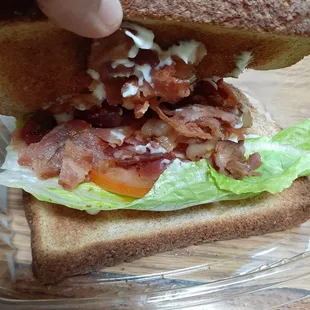 BLT on wheat.  A tad skimpy with bacon, but it is a $5 sandwich...