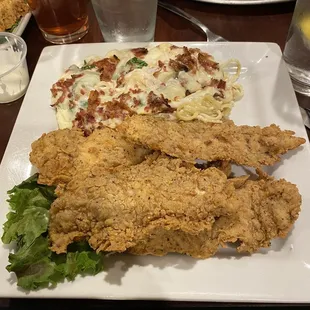 Baked Florentine and Italian chicken strips.  Great.