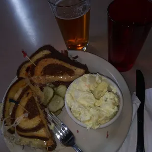 Triple Decker Ruben, w Potato Salad. Yum!