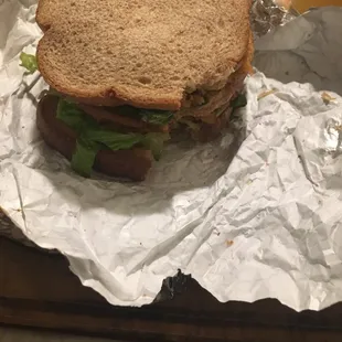 I've never seen a Po'Boy on sandwich bread....disappointing to see a po'boy not on the traditional hero bread.