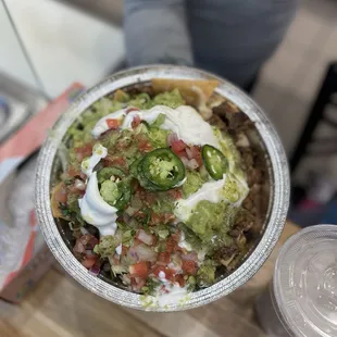 Secret menu: Steak nachos. The tortilla chips were freshly made on the spot, very crunchy and crispy. 10/10.