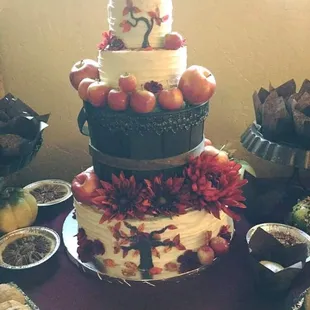 a wedding cake on a table