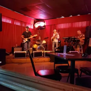 a band playing on stage