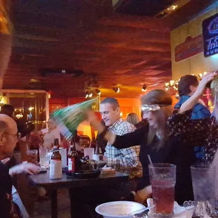 a group of people celebrating