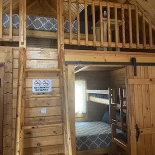 The loft and bedroom areas.