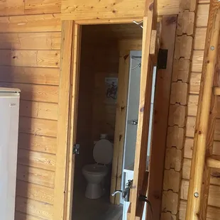 The bathroom- small but everything you need including a shower.