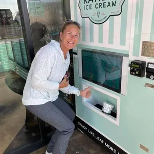 Yes, if we're closed (Sunday and Monday) you can still get Katie's Ice Cream from our vending machine out front.
