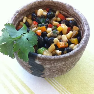 a bowl of beans and black beans