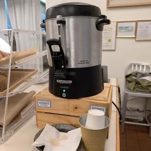 Free hot hazelnut coffee!