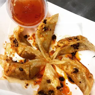 Spicy chicken potsticker