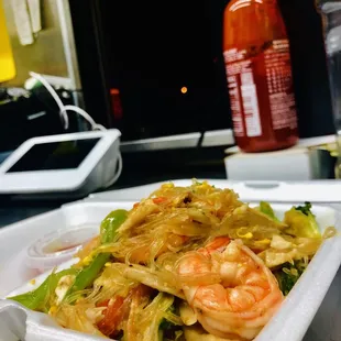 Pad won sen shrimp