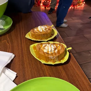 Since it was our first time, we were given these Pumpkin Roll slices.