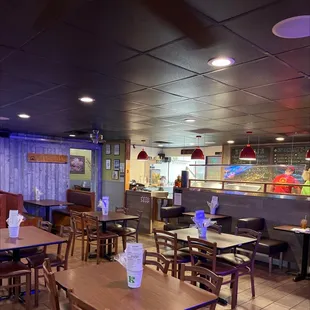 the inside of a restaurant