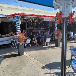 people sitting outside