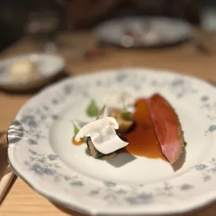 duck w/ soy preserves/pine mushroom