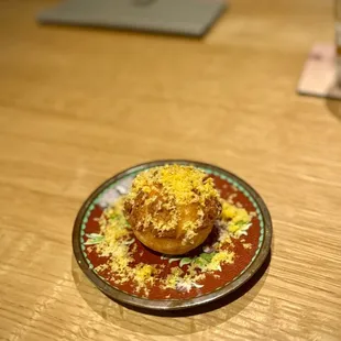 Liu sha bao (sort of - contents of a lava bun should traditionally be hot, but this was served cold)