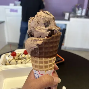 Ferrero Rocher &amp; Chocolate Oreo Waffle Cone