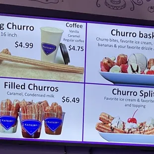 Dessert &amp; Snack Menu