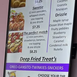 Dessert &amp; Snack Menu