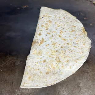 a tortilla on a pan