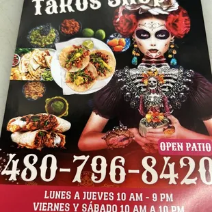 a poster for a taco shop