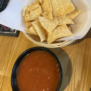 Complimentary chips and salsa