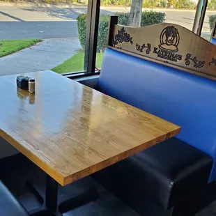 a table with a drink on it