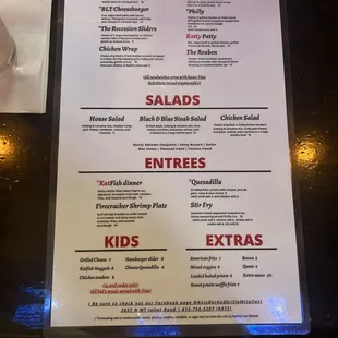 the menu
