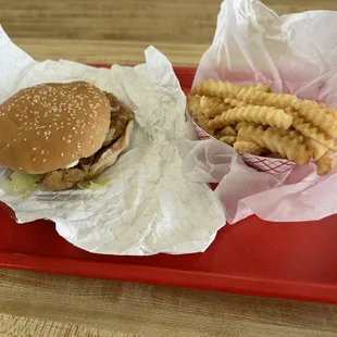 Cheese Burger and Fries