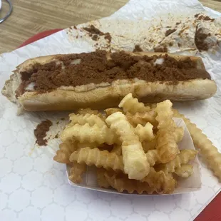 Foot Long Chili Dog with Fries