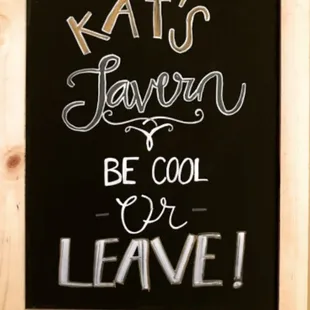 You know the drill, be chill...