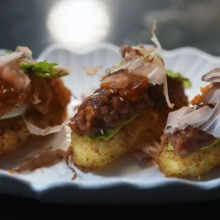 SPICY TUNA &amp; SALMON CRISPY BITES