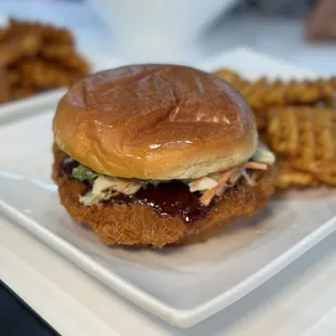 Nashville Hot Chicken W/ Waffle Fries  @dangit.all