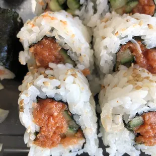 See the dry rice one this spicy Tuna